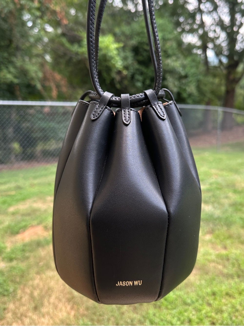 Jason Wu Black Leather Tulip Bucket Bag | Genuine Leather | Sculptural Design